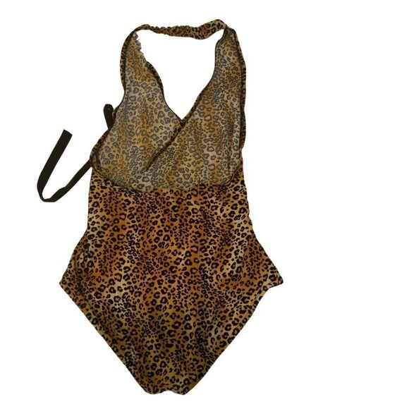 Kushcush by Kerry Cushman swimsuit plunge Leopard Large - Picture 10 of 11